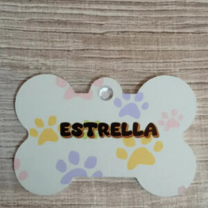 Placa identificación Mascota Hueso 2,5 cm x 3,8 cm (H.8)