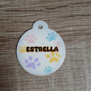 Placa identificación Mascota Redonda 3,5 cm x 2,5 cm (R.4)