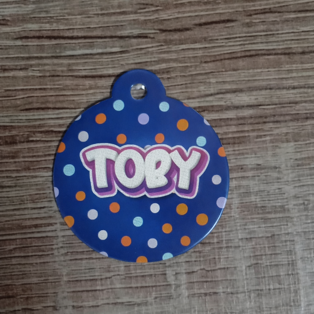 Placa identificación Mascota Redonda 3,5 cm x 2,5 cm (R.7)