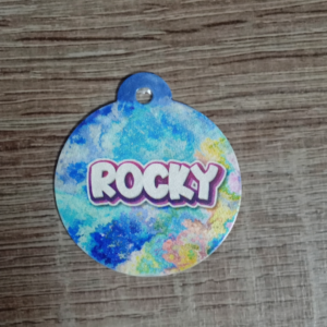 Placa identificación Mascota Redonda 3,5 cm x 2,5 cm (R.9)
