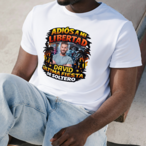 Camiseta Blanca Unisex Despedida Hombre manga corta tacto algodón 190g (S.1)