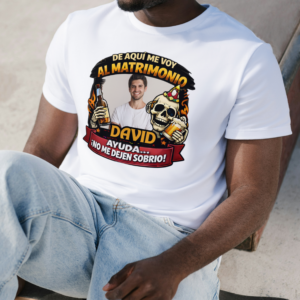 Camiseta Blanca Unisex Despedida Hombre manga corta tacto algodón 190g (S.2)