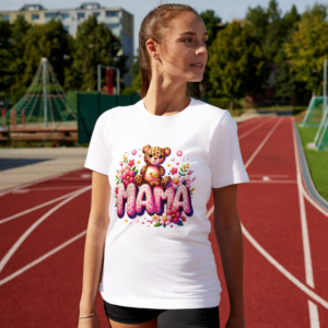 Camiseta Blanca Mujer para MAMÁ manga corta tacto algodón 190g (CM.2)