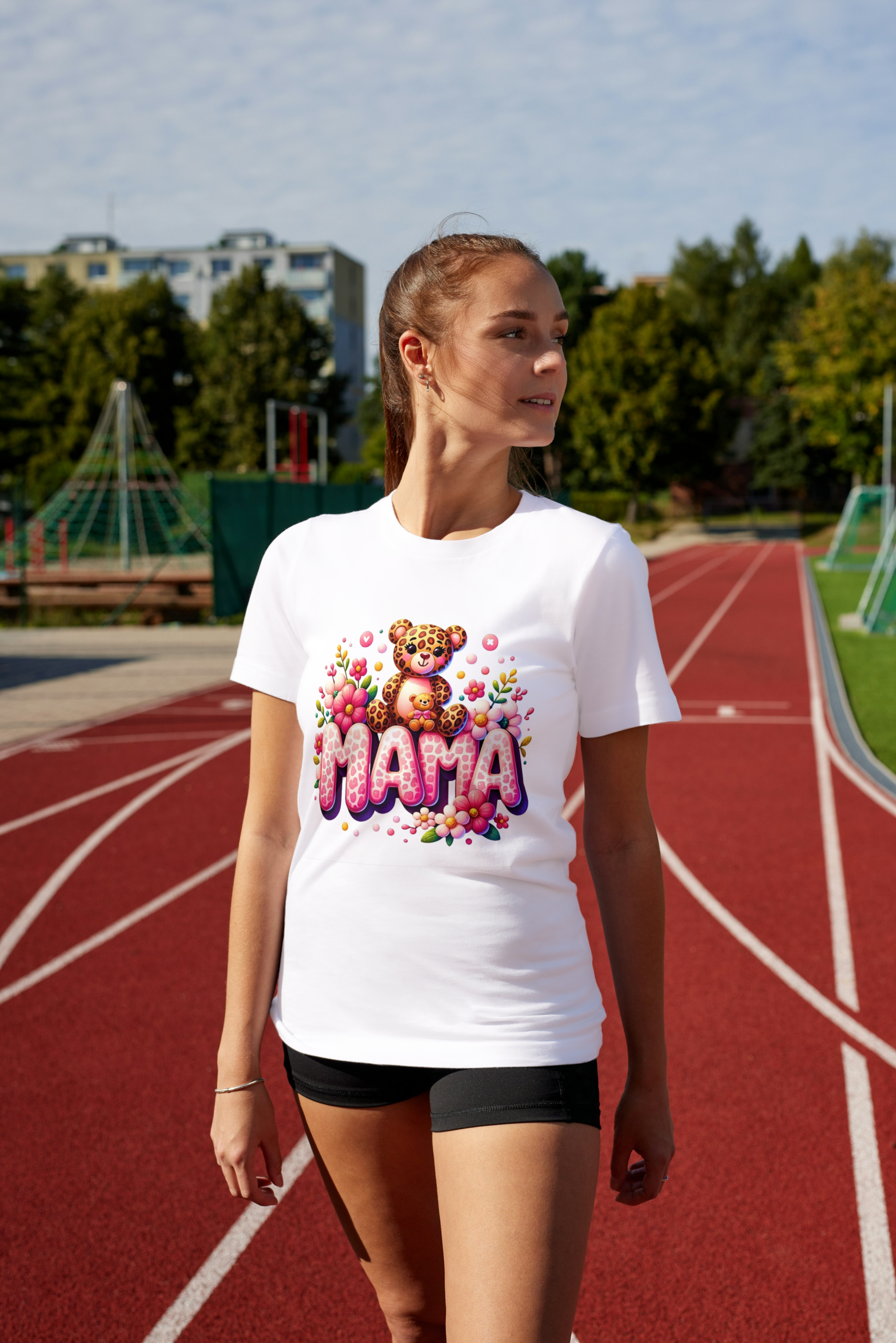 Camiseta Blanca Mujer para MAMÁ manga corta tacto algodón 190g (CM.2)