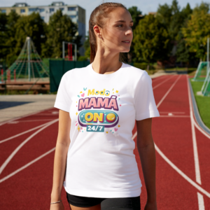 Camiseta Blanca Mujer para MAMÁ manga corta tacto algodón 190g (CM.23)