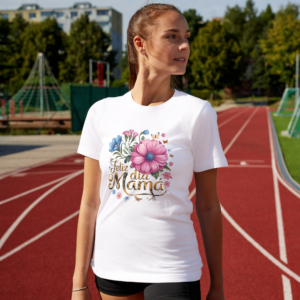 Camiseta Blanca Mujer para MAMÁ manga corta tacto algodón 190g (CM.8)