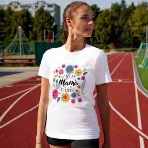 Camiseta Blanca Mujer para MAMÁ manga corta tacto algodón 190g (CM.9)