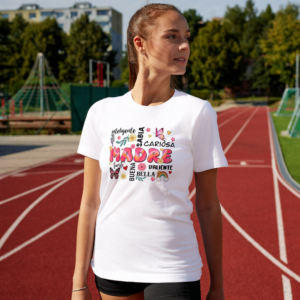 Camiseta Blanca Mujer para MAMÁ manga corta tacto algodón 190g (CM.29)