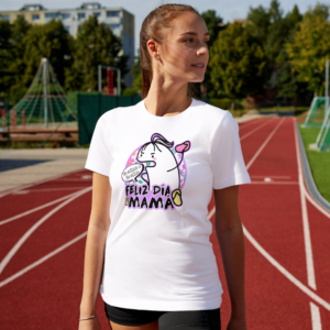 Camiseta Blanca Mujer para MAMÁ manga corta tacto algodón 190g (CM.30)